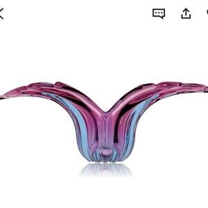 Art Deco Glass Bowl Decor Centerpiece Alfredo Barbini famous winged Collectible